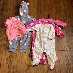 6 months girls winter onesies and vest